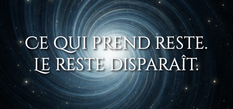 Ce qui prend reste. Le reste disparaît.