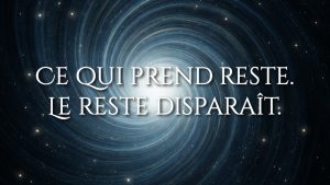 Ce qui prend reste. Le reste disparaît.